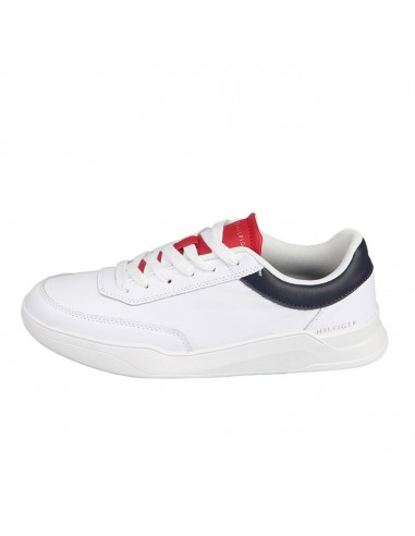 TOMMY HILFIGER MEN ELEVATED CUPSOLE LEATHER WHITE